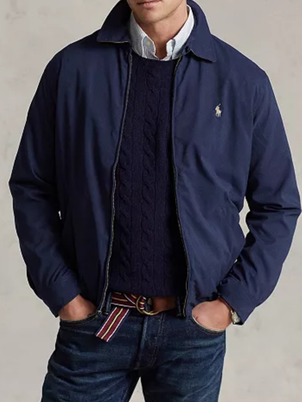 Polo by Ralph Lauren Navy Zip-Front Bomber Jacket